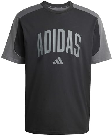 adidas Men's Collegiate T-Shirt, Black/Grey six, 4XL