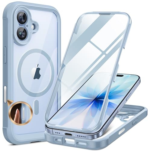 Miracase für iPhone 17 Hülle 6,3 Zoll,360 Grad Komplettschutz,Hellblau