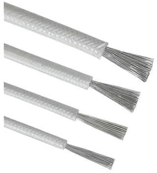 WENYAZIGUO Mica-Glasfaser Wärme-resistente Drähte, Elektromagnetischer Heizdraht 5-18AWG Fiberglas Silikonkautschuk 300℃ verzinnter Kupferkern(11AWG 4mm2)