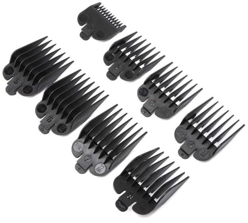 Clyhon 8 Stück Trimmer Wahl Aufsätze Haarschneidemaschine Aufsätze Clipper Guards Haar Clipper Guide Limit Kamm Set 3mm bis 25mm Haarschneider Aufsatz (Schwarz)