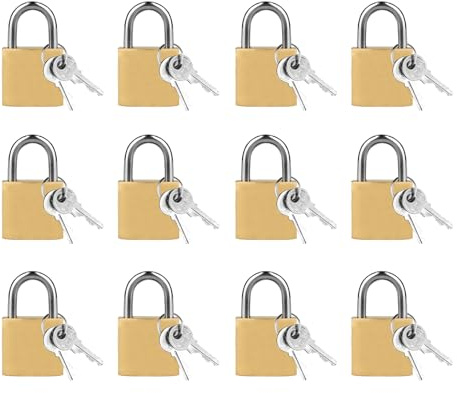 Pack of 12 20mm Padlocks with 36 Keys Heavy Duty Security Locks for Lockers