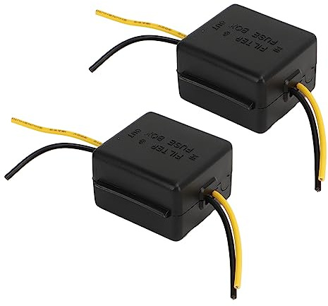 Aumotop Filtro di Alimentazione per Auto Riduttore di Rumore Stereo Filtro Audio 12V, Riduttore Rumore Amplificatore da 2 Pezzi per Sistemi Audio Auto