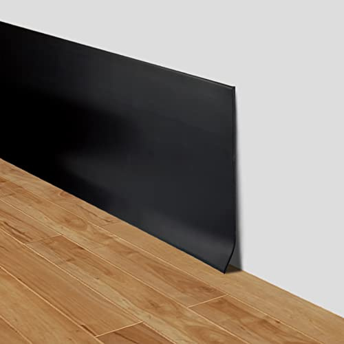 Plinthe souple autoadhésive moulure murale 15cm de large adhesive plinthe murale en PVC décorative pour mur et sol (Noir, 15cm×18m)