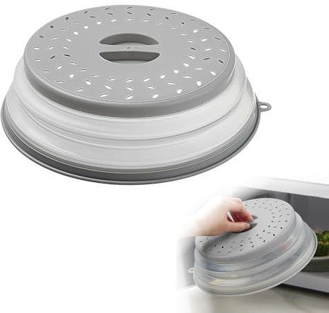 Microwave Cover for Food, 10.5 Inch Plate Cover for Microwave Use (Grey)