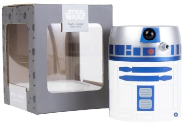 Pot à crayons 3D Star Wars R2-D2 pour enfants et fans - Multi-Holder sous licence officielle, organisateur de bureau avec design robot, idéal pour crayons et stylos, retour à l'école et cadeau