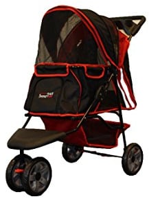 Haustier-Buggy all Terrain IPS-01 rot/schwarz, Hunde-Tragetasche, Trolley, Trailer, InnoPet, Buggy, Zusammenklappbar Pet Buggy, Kinderwagen, Kinderwagen für Hunde und Katzen