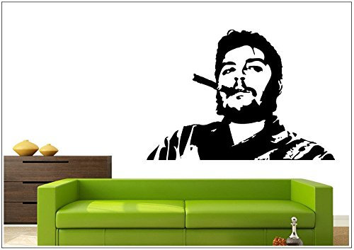 Deco-idea Wandtattoo wandaufkleber wandsticker Photo Porträt Che Guevara wph021(010 Weiss, set1:ca. 30 x 43 cm)