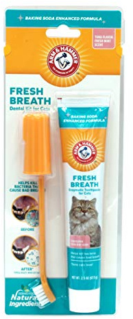 Arm & Hammer for Pets Dental Kit for Cats | Eliminates Bad Breath | 3 Piece Set Includes Cat Toothpaste, Cat Toothbrush & Cat Fingerbrush in Tasty Tuna Flavor,2.5 ounces