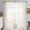 Deconovo 2er Set Ösenvorhang Voile Vorhang Wohnzimmer 138x140 cm Hellbeige