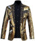 PYJTRL Herren-Blazer mit 2 Farben und glänzenden Pailletten (3XL, Gold + Silber)