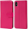 Verco iPhone XS Max Hülle, Handyhülle für Apple iPhone XS Max Tasche PU Leder Flip Case Brieftasche - Pink