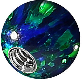 PIERCINGLINE Universelle Schraubkugel mit Gewinde SYNTH. OPAL Piercing Aufsätze Kugel Ersatz Hot Dunkelgrün 3 x 1,2 mm