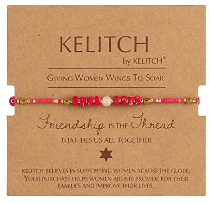 KELITCH Seed Perlen Freundschaft Armbänder Dünne Seil Armbänder Frauen Handgemachten Schmuck (Rose I)