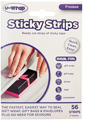 U-Wrap Sticky Strips Frosted Single Sided Adhesive Tape PK56 20x56mm 202179