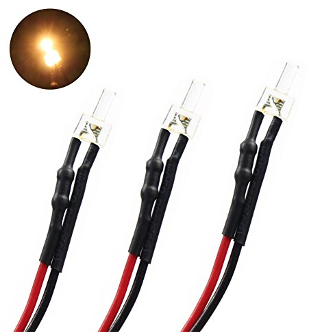 Evemodel 20 Stk. Vorverdrahteter 2mm warm weiß LED beleuchtungssatz 12V ~ 18V NEU L1220WM-20-EU