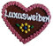 Anstecker Filzherz Luxusweiberl Heimatfest Dirndl Accessoires mit Namen - Namensschild Herz personalisiert Button Brosche Ansteckbutton Wunschbeschriftung