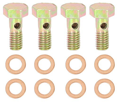 X AUTOHAUX 4 Sätze Motorrad Hohlschrauben Bremse Banjo Hohlschraube Metrisch Gewinde M6x1,0mm