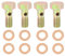 X AUTOHAUX 4 Sets M6x1.0mm Métrique Filetage Banjo Boulons Frein Raccord Adaptateur