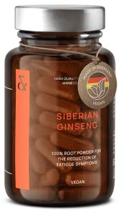 CLAV® Siberian Ginseng, 900mg Eleutherococcus Root, 60 Capsules | For Energy & Endurance, less Tiredness, with 0.8% Eleutherosides, Traditional Adaptogen, Lab-Tested, in Amber Glass, Vegan