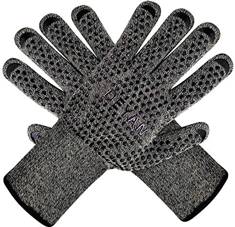 DEYAN Grillhandschuhe, hitzebeständige Ofenhandschuhe, hitzebeständig, feuerfester Handschuh, Küche, hitzebeständig, Kochhandschuhe zum Grillen, Rauchen, Backen, Braten