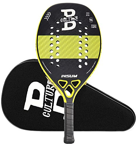 Graphit Carbon Beach Tennisschläger Paddelschläger Paddelschläger 22 mm leicht mit Coverbag Gelb