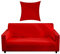 NAKIHOUSE Sofa Überwürfe Sofabezug mit einem Kissenbezug, Stretch elastische Sofahusse Sofa Abdeckung in Rot Farbe für 1/2/3/4 Sitzer（L-förmiges Ecksofa erfordert Zwei）