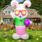 Kalolary Aufblasbarer Osterhase, 1,8 m hoher aufblasbarer Osterhasen mit Blow Up Brille, Osterdekoration für Zuhause, Familie, Hof, Rasen, Garten, Partyzubehör