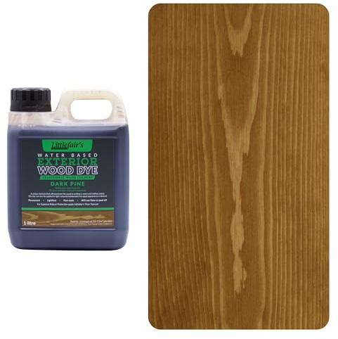 Littlefair's Holzlasur Außen 1ltr - Holzlasur Für Natürliche Holzmaserung - Wasserbasierte Holz Lasur - Schnell Trocknend, Schützt Und Umweltfreundlich - Farbe:Dunkle Kiefer)