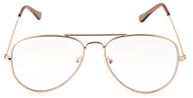 Contacta, Blue Block Pilot, Occhiali da Computer per Uomo e Donna, Protezione dalla Luce Blu di Schermi Luminosi, Diottrie Neutro, Colore Oro, Confezione con Sacchetto Portaocchiali, 21g