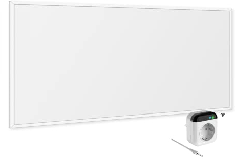 VIESTA® Infrarot Wandheizung mit Thermostat [FERNBEDIENUNG + WIFI STEUERUNG] – Infrarotheizung Wandmontage Heizkörper – Carbon Crystal Infrarot Paneel App steuerbar – (Modell TH70 WIFI - 450W)