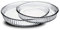 JUANIO Lot de 2 Plats à Tarte Plat à Four Polyvalent en Verre Forme Ronde Transparent - Diamètre 32/26 cm