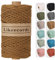 Likeecords Makramee Garn 4mm x 100m,Natürliches Baumwollschnur, Makramee-Seil, Bunte Bastelkordel aus Baumwolle für Taschen, Wandbehänge, Pflanzenaufhänger (Karamell)