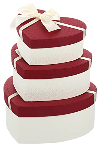MAGICLULU 3 Herzförmige Geschenkboxen Valentinstag Herzboxen Mit Deckel Abdeckband Für Blumenarrangements Valentinstag Hochzeit Geschenkbox