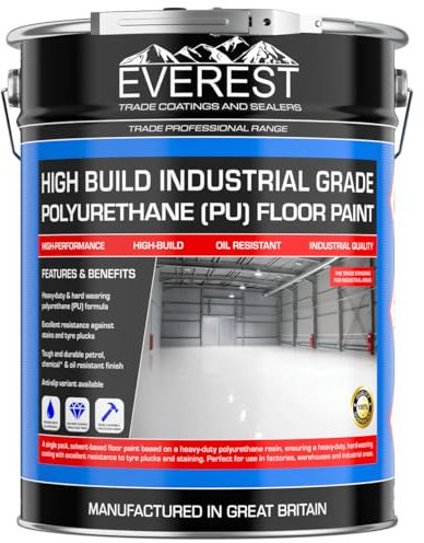 Everest Trade - High Build Polyurethane (PU) Resin Based Garage Floor Paint (JCB Yellow, 20 Liters)