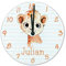 timalo® Wanduhr Tiere Kinderzimmer personalisiert mit Namen | Geschenk Uhr für Kinder mit süßen Tiermotiven | Löwe glasuhr-t-15