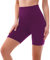 SINOPHANT Radlerhose Damen Kurz High Waist Shorts Leggings für Sommer Fitness Sport Yoga(S-M,1 Zwetschgenpurpur)