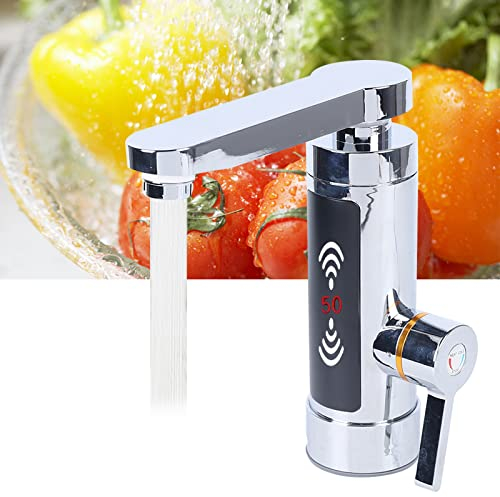 Elektrische Wasserhahn mit Durchlauferhitzer Warmwasserhahn Elektrische Smart Heater Sofortiger Warmwasserbereiter Smart Heater-LED Temperaturanzeige 3000 W