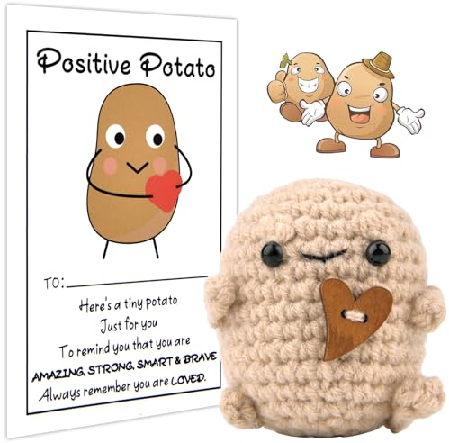 Pocket Hug Positive Kartoffel, Positive Potato Herzform Glücksbringer, Kreative Strickwolle Puppe Mutmacher Geschenk, Ostergeschenke Kinder Kleine Geschenke für Frauen Kollegen Freund