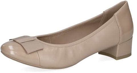CAPRICE Damen Pumps Lack mit Blockabsatz, Beige (Beige Comb I), 39 EU