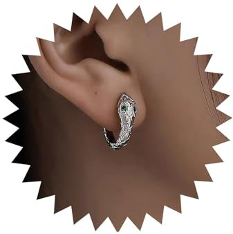 TseenYi Schlange Huggie Hoop Ohrring Goth Schlange Huggie Ohrring Kleine Schlange Ohrring Retro Schlange Hoop Ohrring Silber Tier Huggie Hoop Ohrring Schmuck Für Frauen Und Mädchen