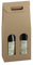 Scatola PORTABOTTIGLIE VINO da 2 posti con Finestre 18x9x38.5cm | VARI COLORI | porta bottiglia 2 vani con manico confezione regalo vino (Avana liscio)