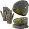 3 Stück Kinder Wintermützen Handschuhe Schal Set Beanie Mütze Warme Gestrickte Touchscreen-Handschuhe Loop WinterSchlauchschal für Jungen Mädchen 5-12 Jahre Outdoor Aktivitäten (Grün-Mischung)