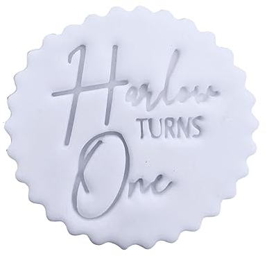 Personalised Birthday Name and Age Fondant Stamp Debosser Cupcake Icing Cookie Decoration Cake (Small - 6cm)