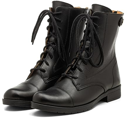 Rusttler Jodhpur Reißverschluss & Snürung Echtes Leder Espera Schwarz Damen 35-41