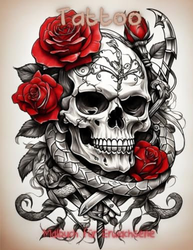 Tattoo Malbuch: 50 tolle Bilder Für Erwachsene (Crayon Lab Malbücher)