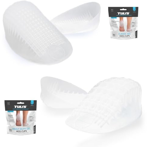 Tuli's Classic Gel Heel Cups and Heavy Duty Gel Heel Cups, Heel Cup Kit, Regular