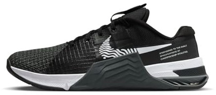 Nike Metcon 8 Mens Trainers Gym Fitness Shoes (Black/Dark Smoke Grey/Smoke Grey/White, UK Footwear Size System, Adult, Men, Numeric, Medium, 7)