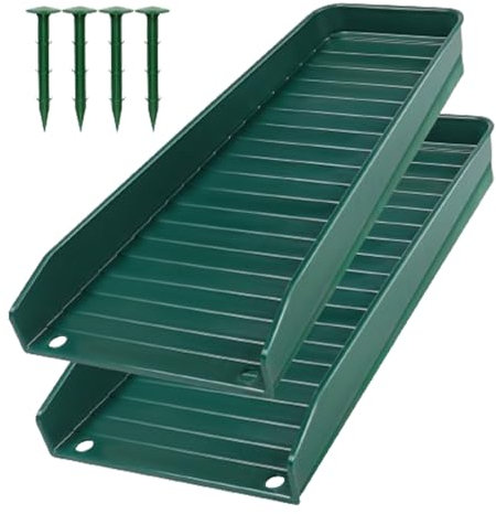 Vesone Regenrinnen-Spritzschutz, Dachrinnen-Spritzschutz,Regenrinnenschutzwannenverlängerung für den Wasserabfluss - Verhindern Sie Bodenerosion mit Nägeln, 2 Stück, schützen Sie das Hausfundament