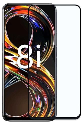 OcioDual 3x Protector de Pantalla Cristal Templado con Marco Negro para Realme 8i/Narzo 50 4G, Vidrio Premium con Borde 9D y Dureza 9H, Antigolpes, Anticaídas, Antiarañazos