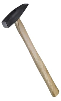 Martello con Manico in legno verniciato - Testa acciaio forgiato temperato - A norme DIN 1041 (100 Gr - 26 cm)